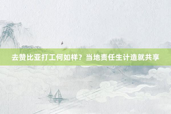 去赞比亚打工何如样？当地责任生计造就共享